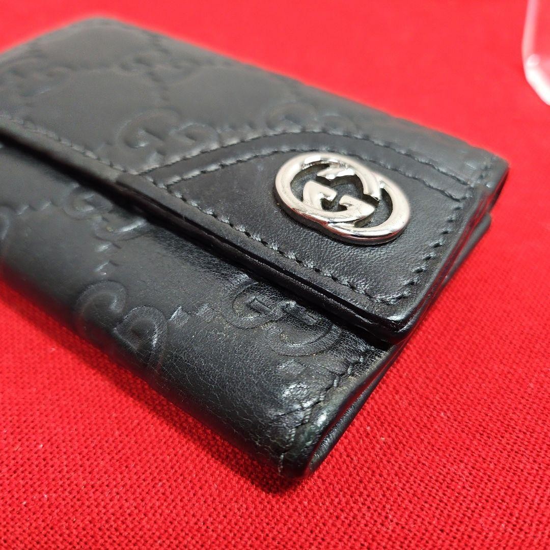 Gucci Interlocking G Key Case 6 Ring Leather Blac… - image 6