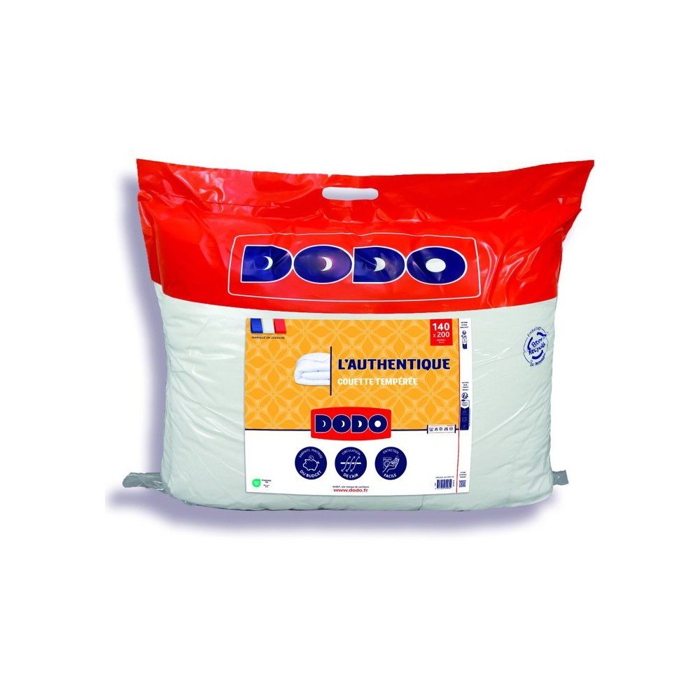 Couette 140x200 DODO L'Authentique : couette lit simple 250G/m² blanche