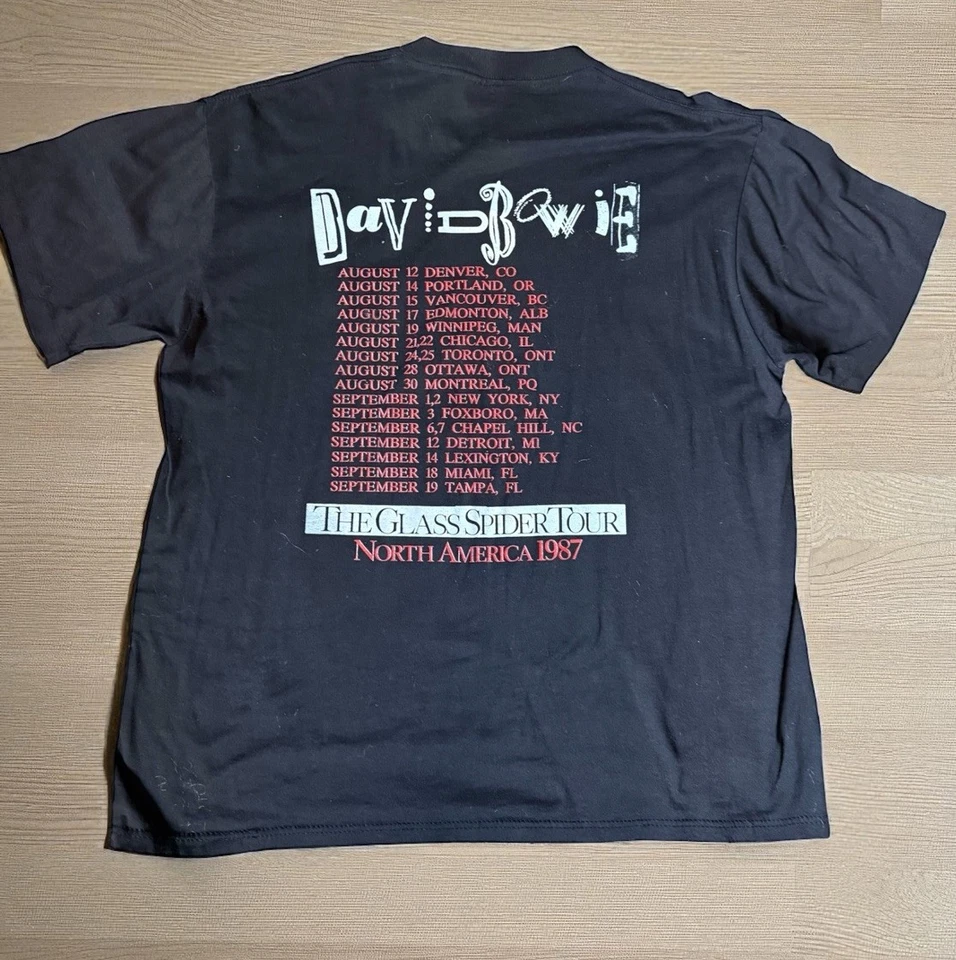Vintage David Bowie T-Shirt The Glass Spider Tour 1987 Rock Band Concert 80’s - Image 2 of 3