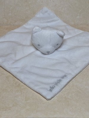 Matalan weißer Teddybär Tröster Kuscheldecke Stofftier Baby Hello little one
