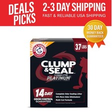 Clump  Seal Clumping Cat Litter - 14 Days Odor Control, Platinum 37lbs