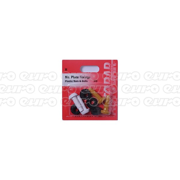 310 License Number Plate Fixings 4 Pieces Plastic White Yellow Caps By Auto Bar