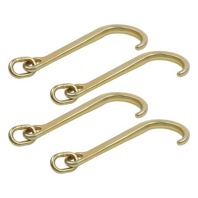 4 PCS 15 Inch J Hook G70 Towing Hooks Roll Back Clevis 5400 Lbs Working Load