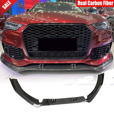 Real Carbon Front Bumper Lip Spoiler Splitters For Audi A7 S7 RS7 C7 2012-2017