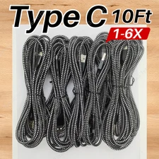 Lot 10ft Fast USB Type C Charger Cable Braided Cord for Android/Phone/Pad/Laptop