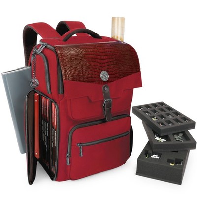 ENHANCE Collector's Edition DnD Backpack - DM Bag, fits 6-8 Books (Dragon Red)