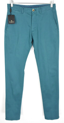 MASSIMO DUTTI Slim Fit Trousers Men's US 30 Chino Stretchy Zip Fly Blue