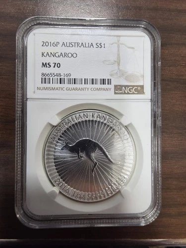 2016P Australia Kangaroo S$1 0.999 Fine Silver One Dollar NGC MS70
