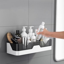1x Plastic Shower Shelf Bathroom Caddy Rack Storage Organiser No Drilling