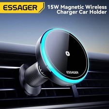 Essager Magnetic Wireless Charger Car Phone Holder 15W RGB Seven Color Light Fas