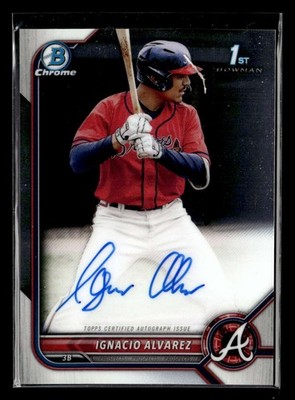 2022 Bowman Draft Ignacio Alvarez Chrome Auto Autograph #CDA-IA UX4564