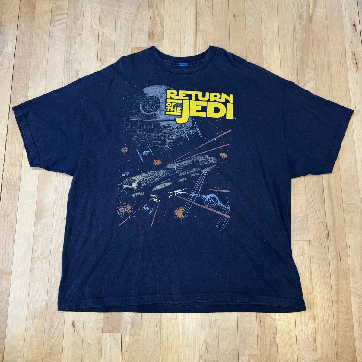 Men's Star Wars: A New Hope Return of The Jedi The Saga Continues Poster Graphic T-Shirt, Size: 3XL, Black