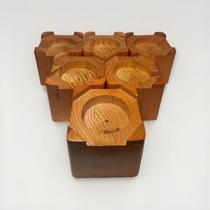 Solid Wooden Bed / Furniture Risers Set of 6 Light Oak 3.5” Square Round Holes