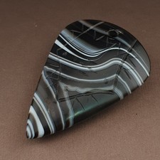 Vintage Carving Suliemani Natural Eye Agate Bead Pendant