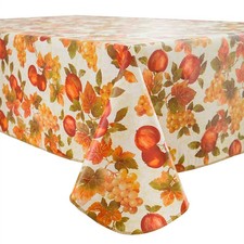 Vinyl Tablecloth with Flannel Backed Waterproof Oil-Proof PVC Table Cloth Wip...