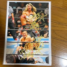 Hiroshi Tanahashi KUSHIDA A4 Photo Signed IWGP JR Wrestling Collectible