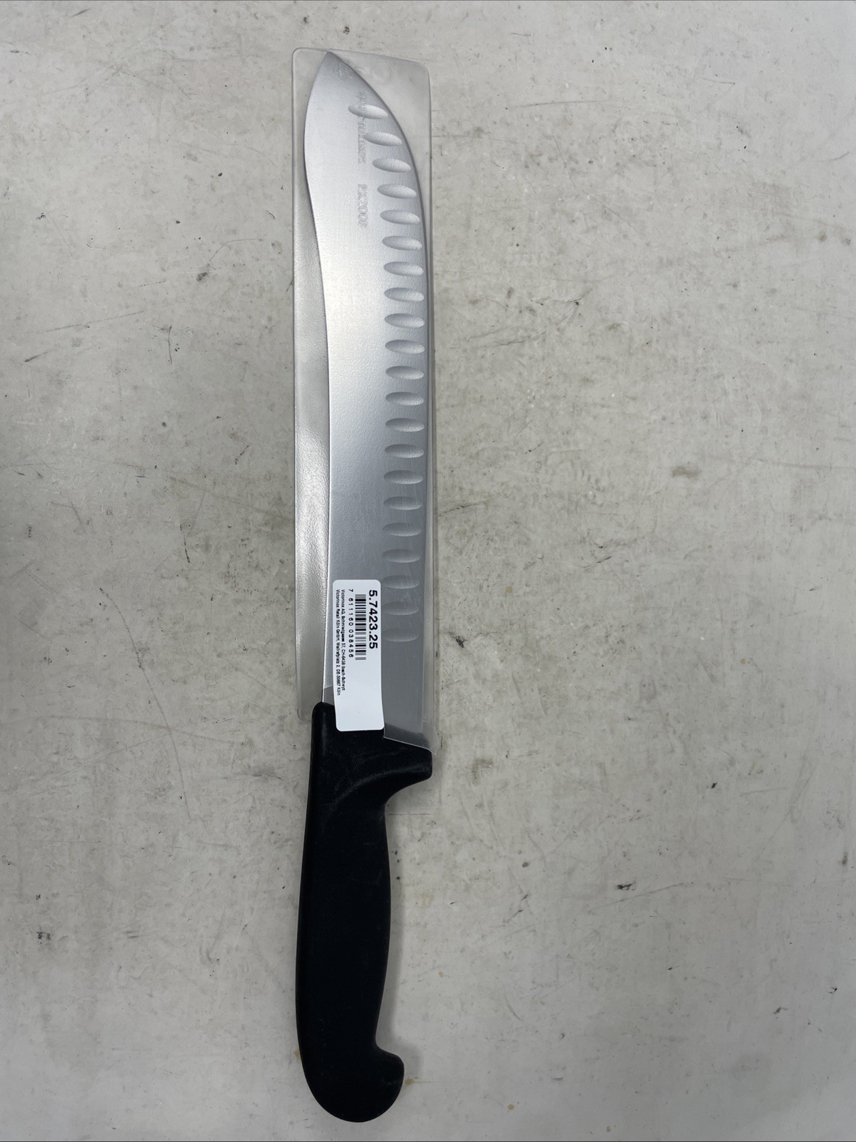 W/ 10" Blade, Granton Edge, Black Handle (m7)