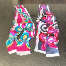 2 Adrienne Landau Studio Butterfly Scarves 100% Silk Rectangular 53.5"x11"