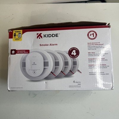 Kidde Hardwired Smoke Detector AA Battery Backup, Interconnectable 4 Pack 20SAR