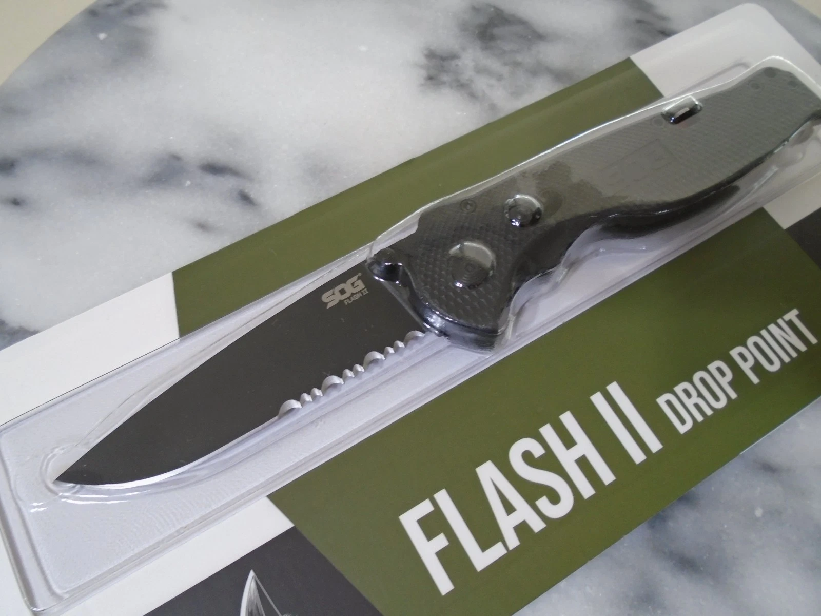 SOG Flash II Assisted Open Pocket Knife Arc Lock Folder Aus-8 TFSA-98-42-102 New - product detail image 5