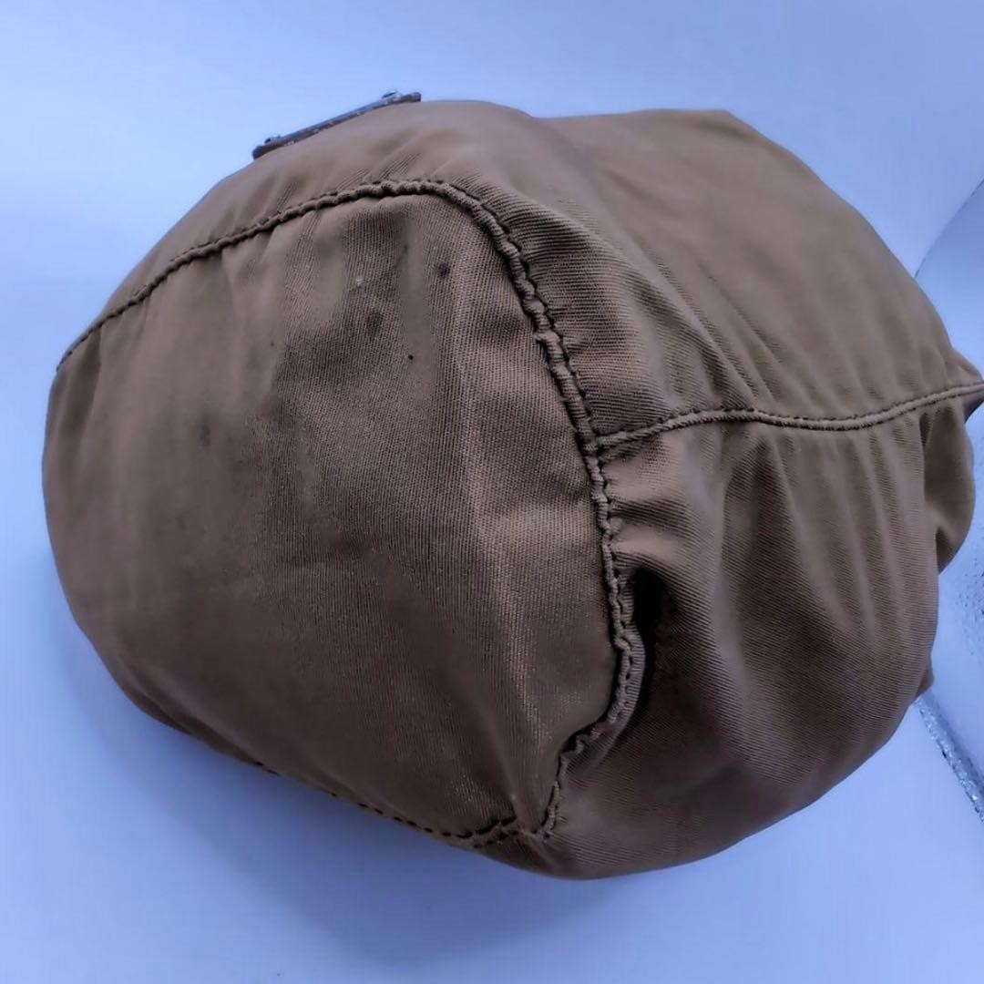 PRADA Nylon Pouch Drawstring Brown Triangle Logo - image 6