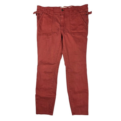 #ad Anthropologie Hei Hei Slim Fit Red Rust High Rise Utility Pants Women#x27;s Size 32 $20.00