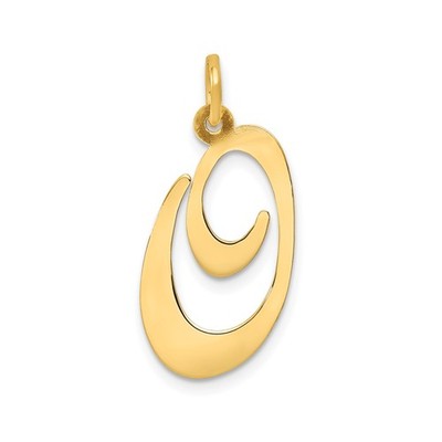 14k Gelbgold Wirbel Anhänger Halskette für Frauen Modern Abstrakt Minimalistisch Desi