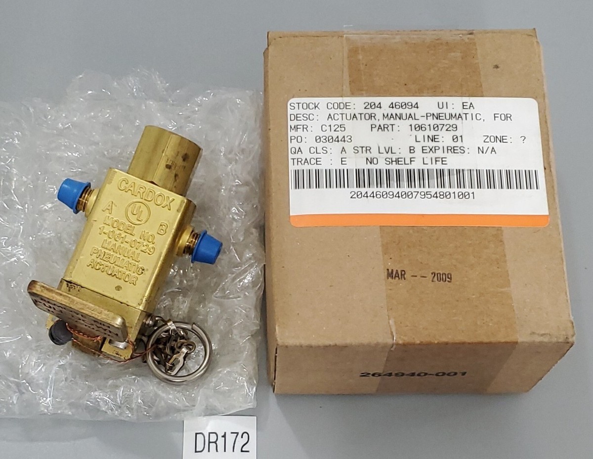 NEW* Cardox 63-10610729-000 Manual Pneumatic Actuator 1-061