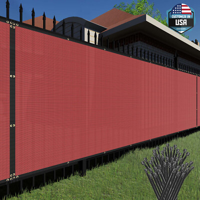 1ft Privacy Screen Fence Heavy Duty Red Mesh Shade Net Cover Wall Garden Yard