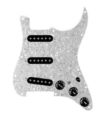 920D Vintage American 7-W w/Toggle Load Pickguard for Strat Guitar Wht Pearl/Blk