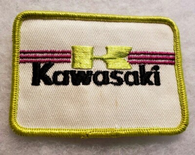 KAWASAKI MOTORCYCLE Patch Embroidered Jacket Hat Uniform Logo Vtg NOS 3 Inch