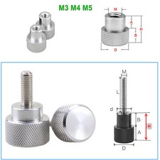 M3/4/5 Knurled Thumb Screws / Nut Hand Grip Knob Bolt SS  Alu For Camera Tripod