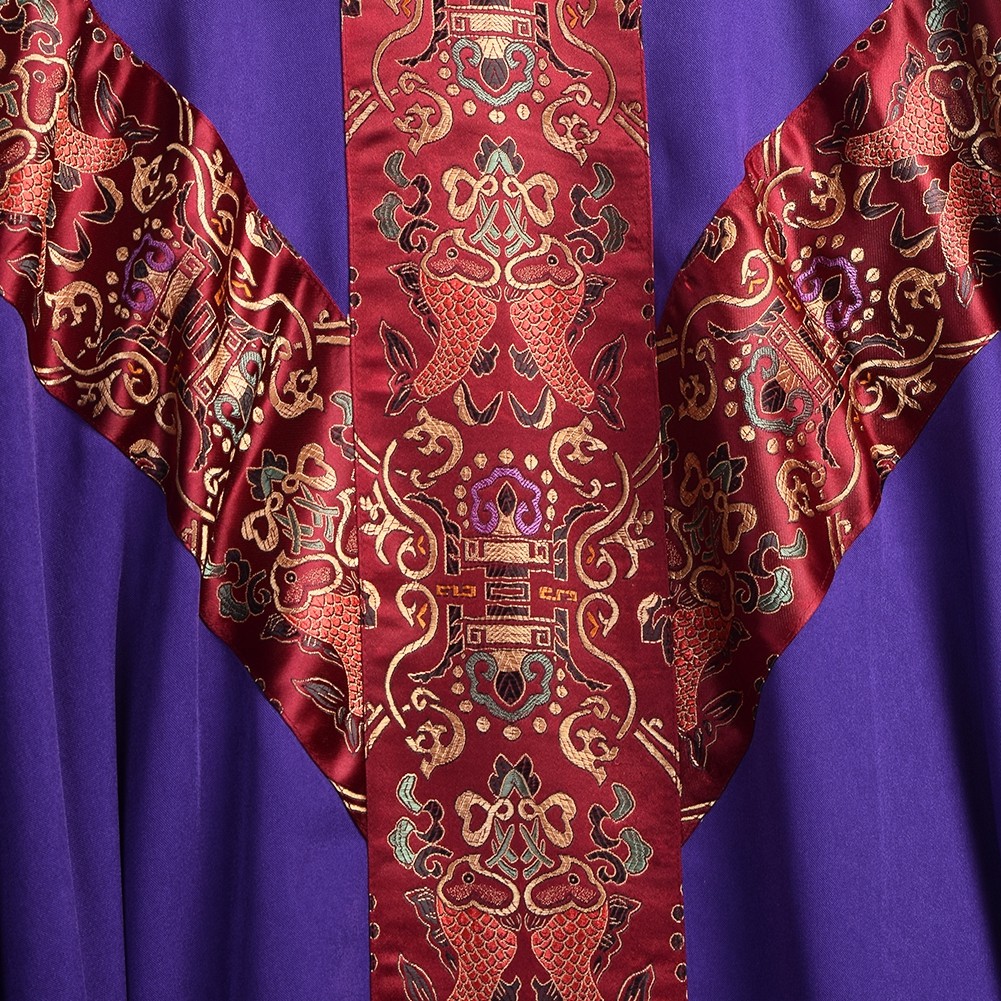Catholic Church Clergy Vestments Priest Pastor Purple Chasuble Robe