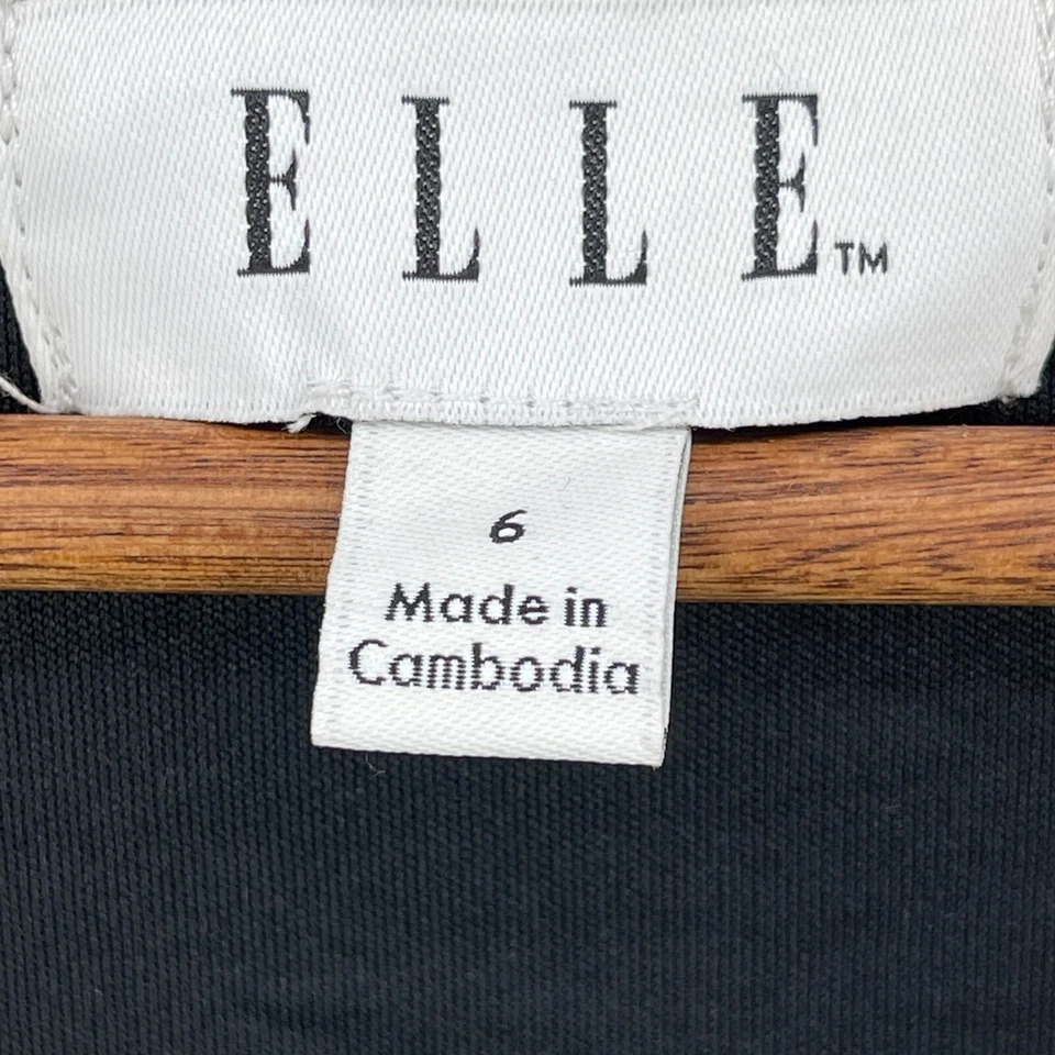 Vestido ELLE Fit & Flare Mujer 6 Negro Blanco Rayas Modesto Fiesta Línea A Femenino Foto 4 de 4