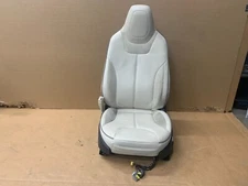 12-15 TESLA MODEL S FRONT LEFT SEAT ASSEMBLY TAN LEATHER W/ ALCANTARA OEM LOT333