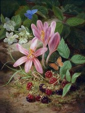 Autumn Flower Blackberries J. Lauer Tile Mural Kitchen Wall Backsplash Ceramic