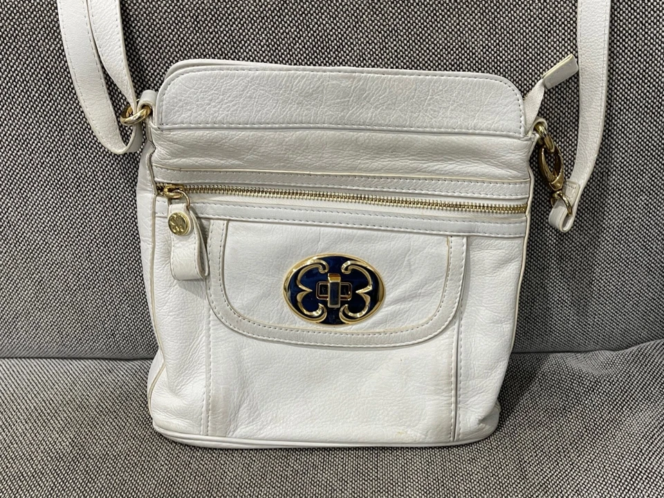 Bolso Bandolera Bolso Mensajero Emma Fox Color Crema/Marfil Blanco Cuero Foto 2 de 4