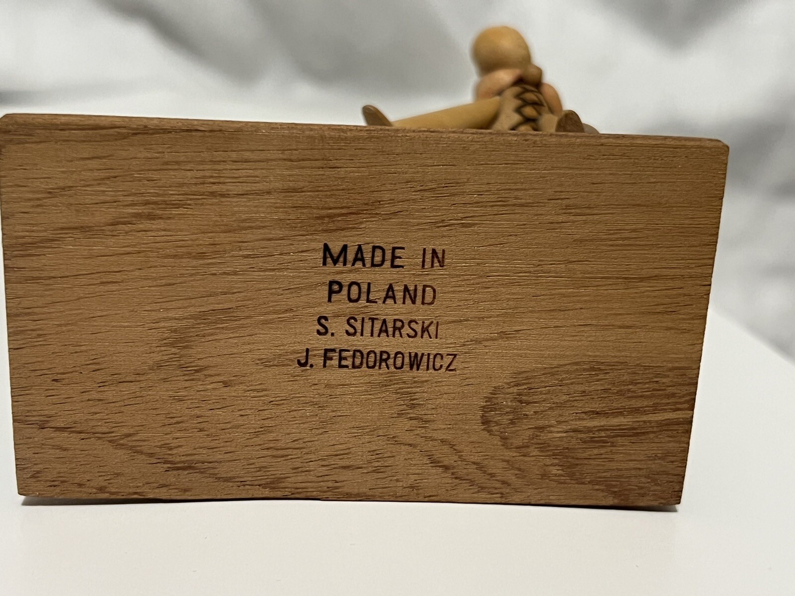 Vtg Folk Art S. Sitarski J. Fedorowicz Wood Figure Made in Poland Girl