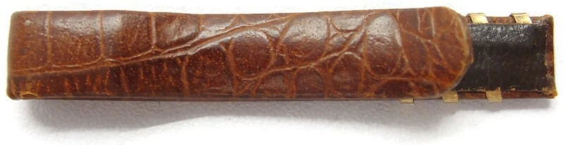 Tie Bar Leather Wrapped Gold Tone Lines Vintage Men Dress Accessories - Image 4 of 4