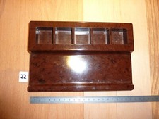 Schreibschale mit Utensilinablage von Helit, braun marmoriert