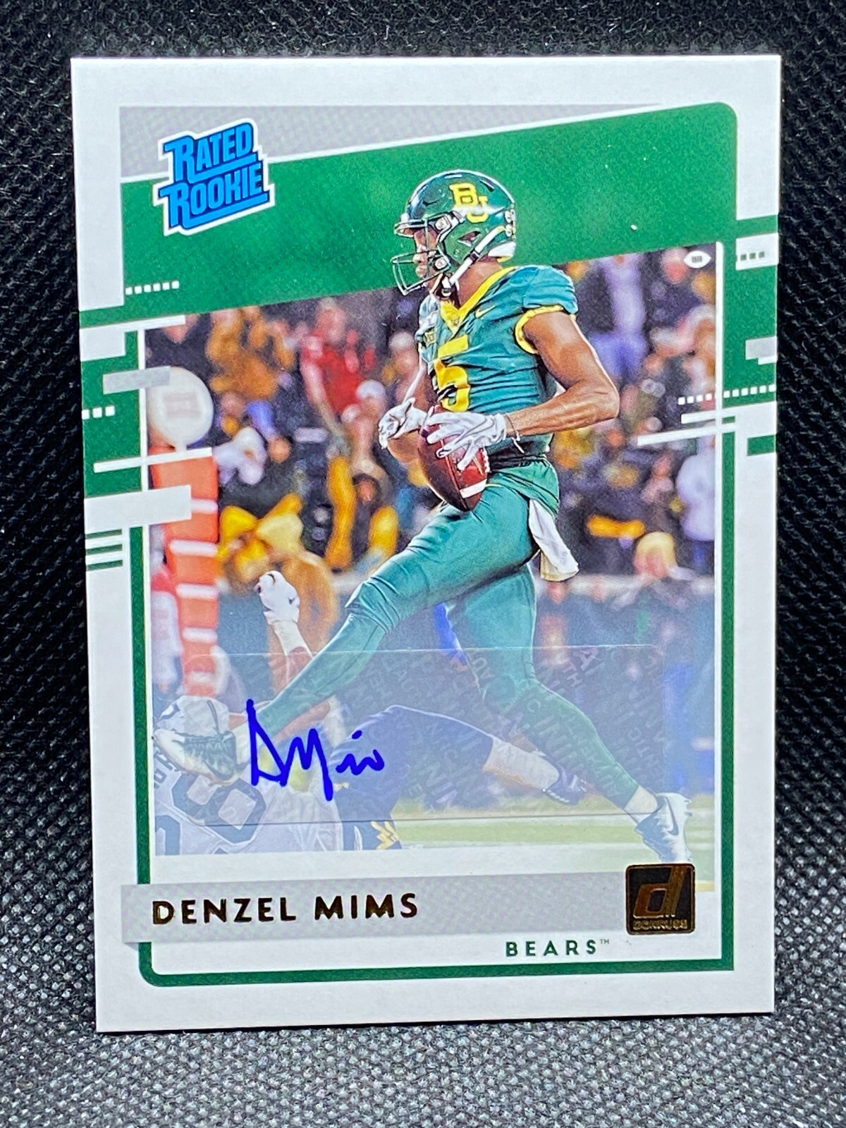 Denzel Mims Panini Chronicles Draft Picks Donruss Rated Rookies #11 Autograph