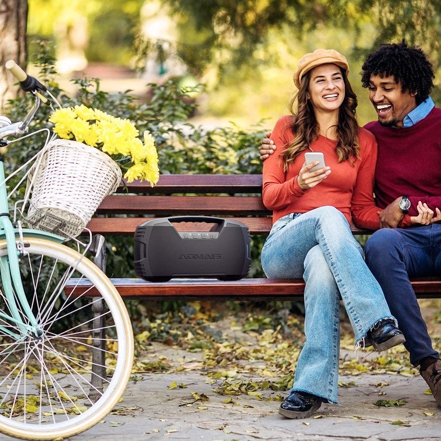 Aomais Go Bluetooth Speakers 40h Playtime Outdoor Portable Speaker 40w Stereo Ebay