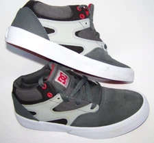 DC Men's Boys 5.5/ 36.5 Shoes "Kalis Vulc Mid" Dk. Gray, Grey NTN Red Pill Tread