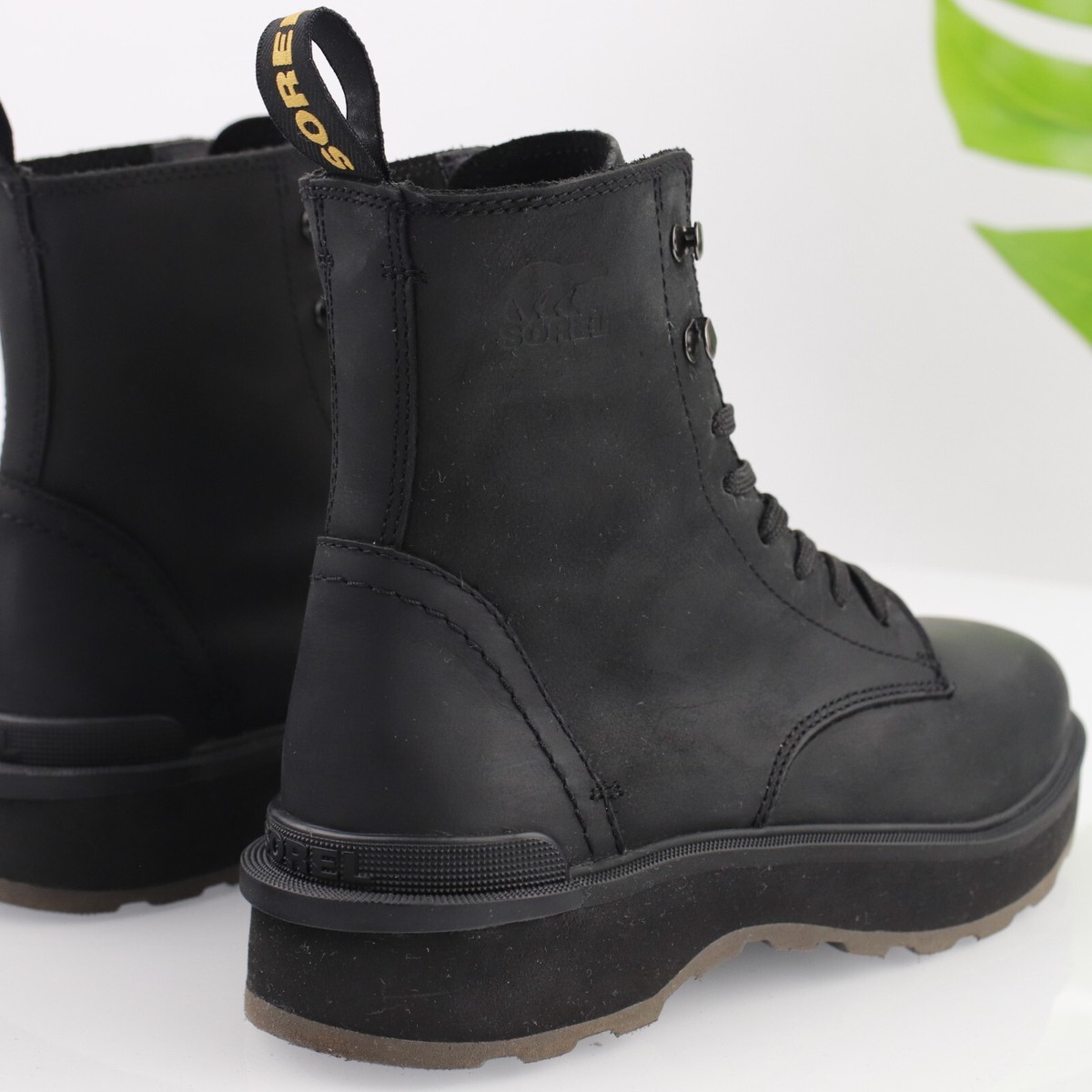 Sorel Hi-Line Lace Up Combat Boot Black Jet NL4804-010 Women\'s 7.5 NWOB Sorel Womens Hi-Line Combat Boot Size 7 Waterproof Black  main image 4