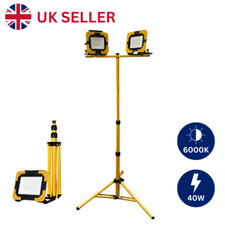 Twin Floodlight 20W Rechargeable LED Tripod Worklight Construction