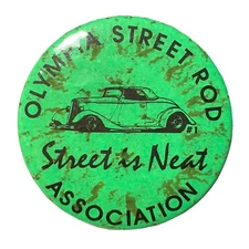 OSRA Olympia Street Rod Association Button Pin Washington Souvenir Car Show