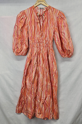 Ciao Lucia Size XS Georgina Dress Blossom Orange Print Billowed