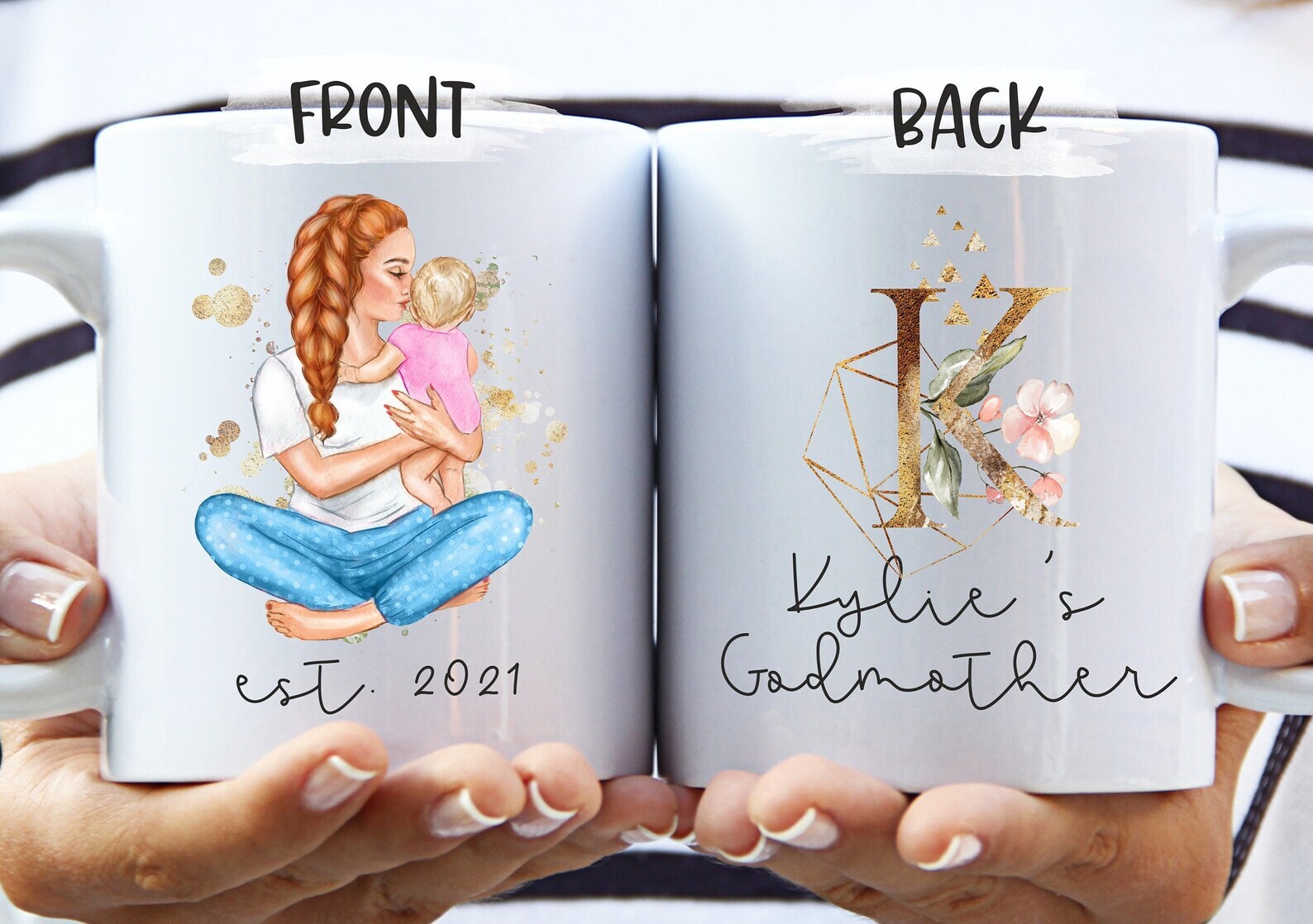 Personalised Godmother Mug with Baby Gift Idea for Special Godmothers