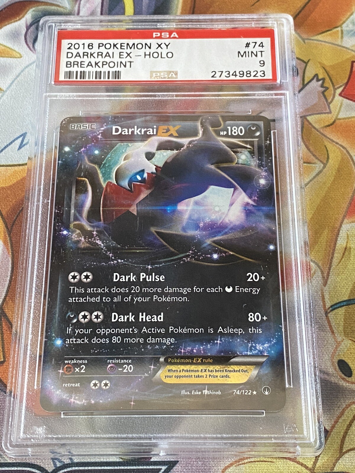 2016 Pokemon TCG XY Breakpoint Darkrai EX Holo Ultra Rare PSA 9 Near Mint 74/122