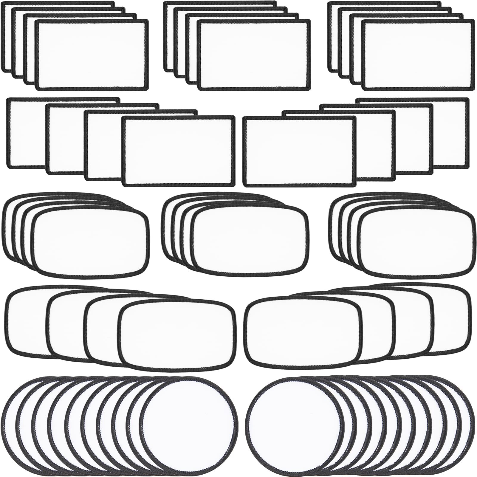 60 PCs Sublimation Patches - Iron On Blank Patches for DIY Crafts Hats Caps B...